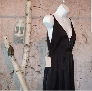Free People dress (black) deep v, plunge spaghetti prom Macy's Tags